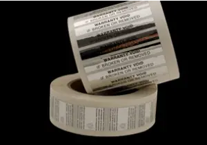 Custom durable tamper-evident labels engineered for product authentication, compliance, and asset protection in industrial applications.