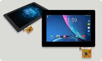 Touchscreen interface designed for medical and industrial control panels.