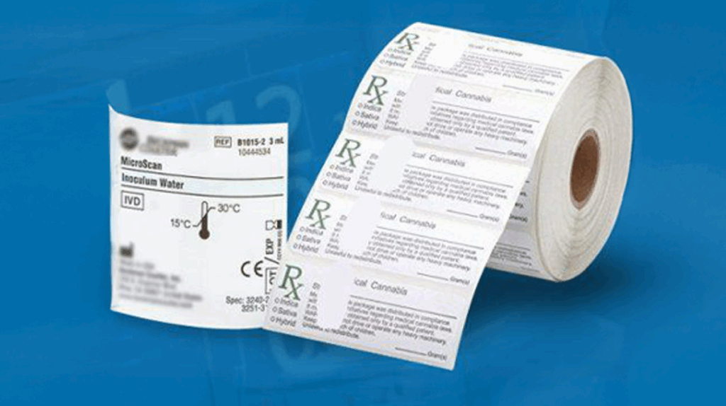 Medical labels created by Melrose Namplate and Label.