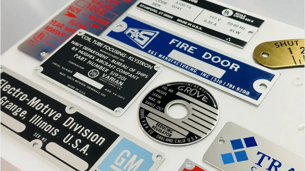 metal Nameplates by Melrose Namplate and Label in hayward CA.