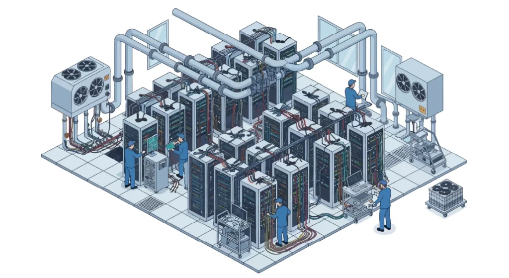 Illustration of a data center.