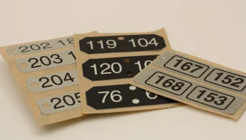 Sequentially numbered durable labels for asset tracking and product identification in industrial environments.