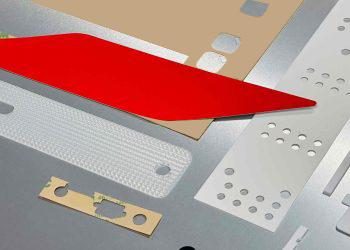 Adhesive-backed and foam die-cut components in various shapes and materials, manufactured near San Jose, CA for industrial use.