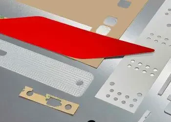 Adhesive-backed and foam die-cut components in various shapes and materials, manufactured near San Jose, CA for industrial use.